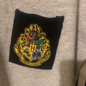 Gray Hoodie with Hogwarts Crest